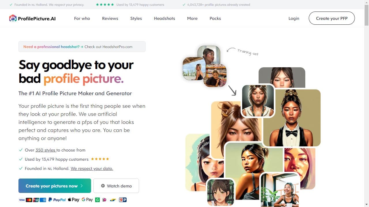 Background image of Profile Picture AI